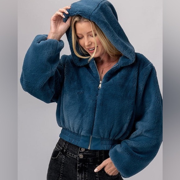 Faux Fur Hooded Jacket - Picture 2 of 3